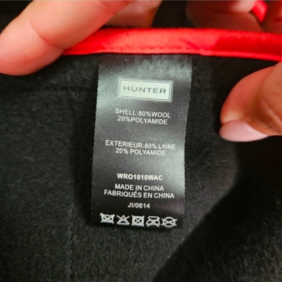 Hunter Wool Belted Duffle Coat Women's Sz S Black - Picture 14 of 15